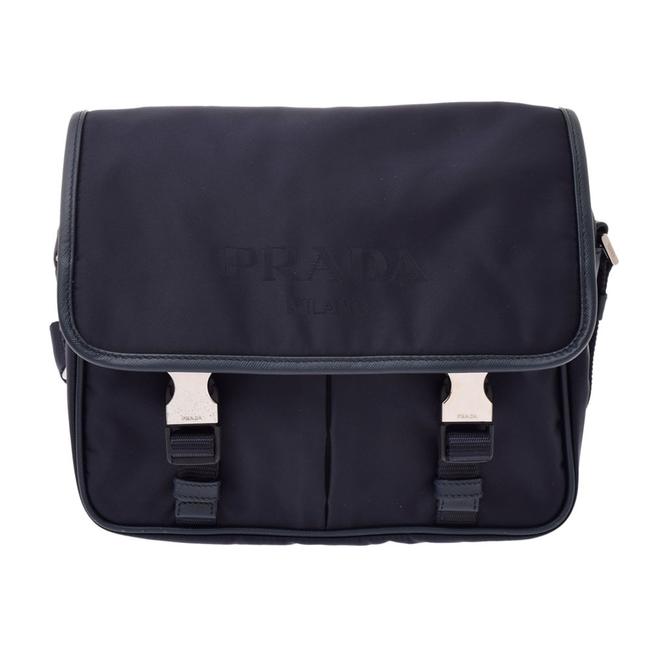 Prada Va0769 Unisex Navy Nylon Shoulder Bag