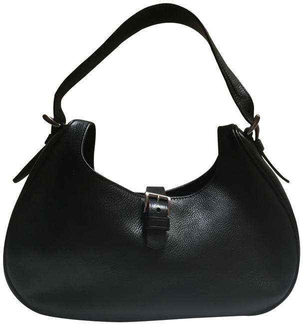 Prada Vecchetta Old Black Leather Shoulder Bag