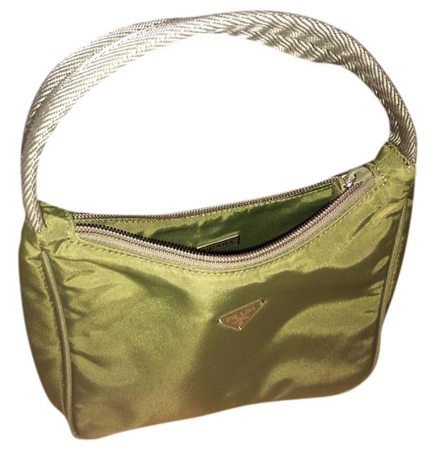 Prada Vela Olive Green Nylon Shoulder Bag