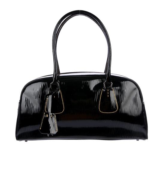 Prada Vernice Black Patent Leather Shoulder Bag
