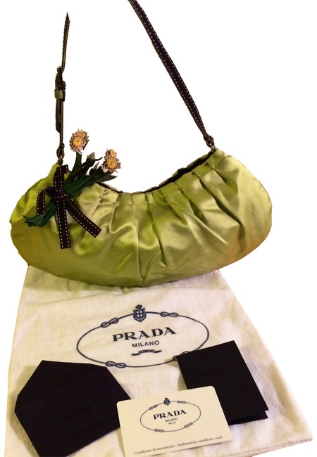 Prada Vintage Limited Edition Green Satin Shoulder Bag