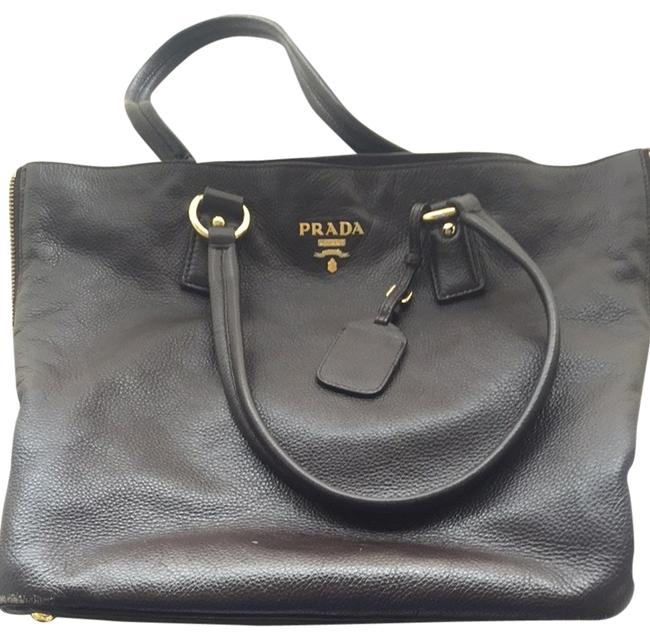 Prada Vit. Daino Brown Leather Shoulder Bag