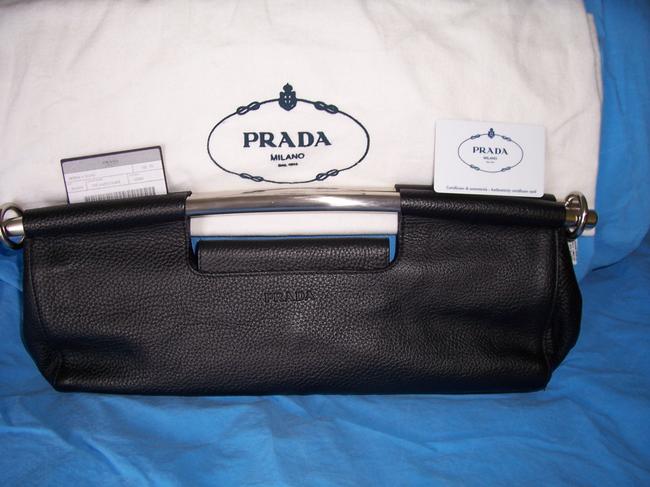 Prada Vit.daino Black Leather Shoulder Bag