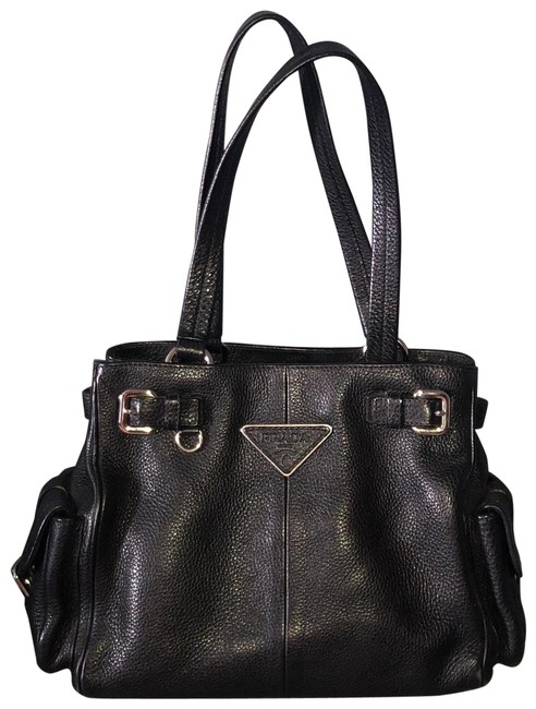 Prada Viteilo Danio Black Cowhide Leather Shoulder Bag