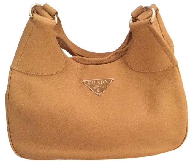 Prada Vitello Daino Beige Leather Shoulder Bag