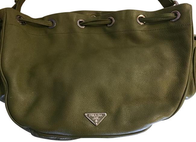 Prada Vitello Daino Edera Pebbled Leather Shoulder Bag