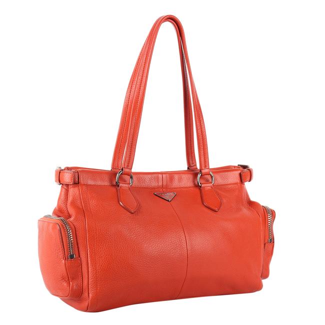 Prada Vitello Daino Excellent Condition 8481 Orange Leather Shoulder Bag