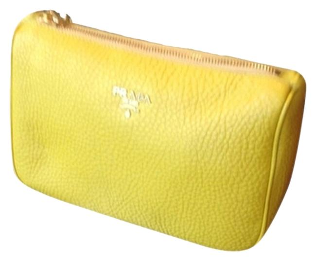 Prada Vitello Daino Pouchette Mimosa Leather Shoulder Bag