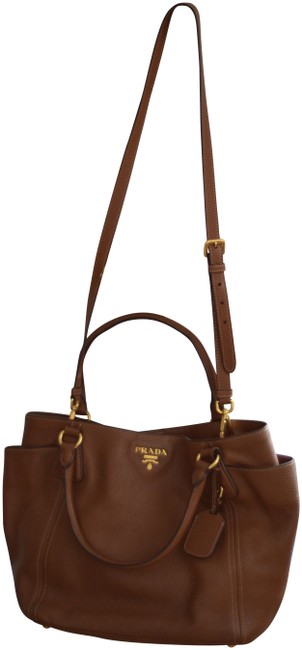 Prada Vitello Daino Tote Shopper Large Caramel Leather Shoulder Bag
