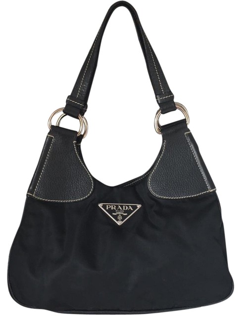 Prada Vitello Nylon Black Shoulder Bag