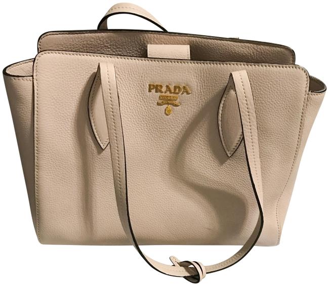 Prada Phenix Vitello Opale Beige Pink Leather Shoulder Bag