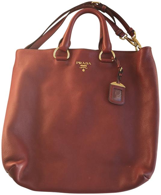 Prada Phenix Vitello Red Leather Shoulder Bag