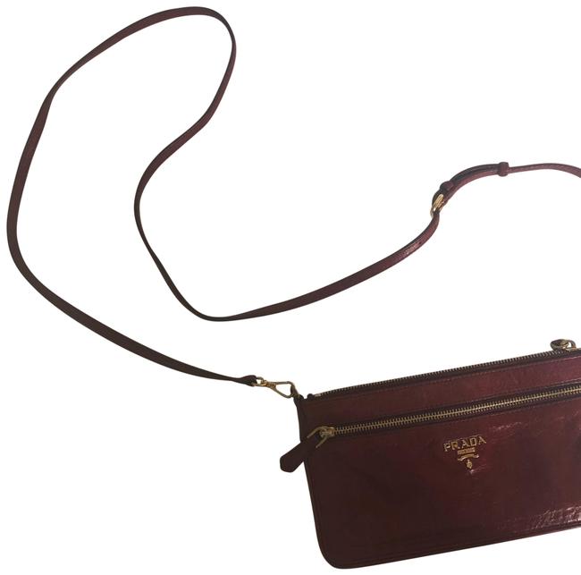 Prada Crossbody Vitello Red Calfskin Leather Shoulder Bag