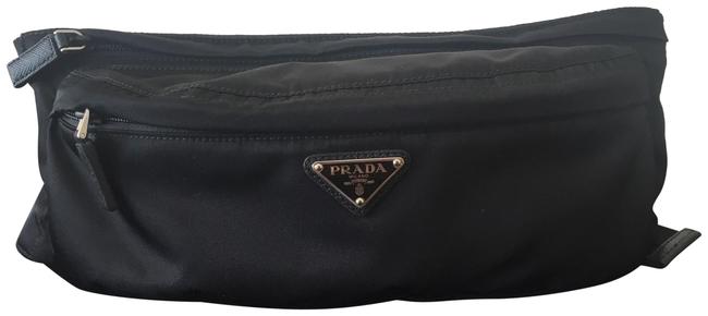Prada Belt Waist Black Nylon Shoulder Bag