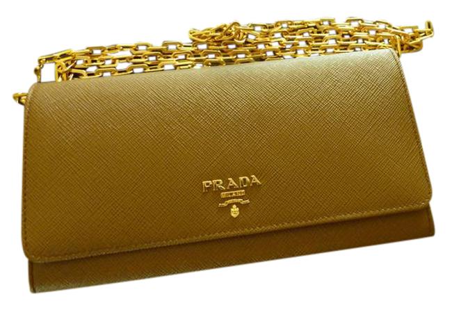 Prada Wallet on Chain Brown Leather Shoulder Bag