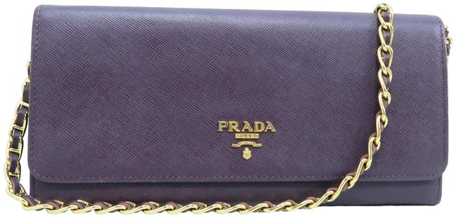 Prada Wallet on Chain Indianred Saffiano Leather Shoulder Bag