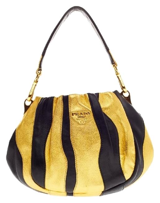 Prada Waves Handle Leather Shoulder Bag