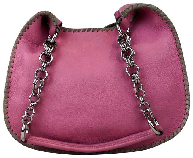Prada Whipstitch Pink Leather Shoulder Bag