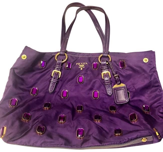 Prada With Brilliant PurpleViolet. Brilliant Purple Stones. Nylon Shoulder Bag