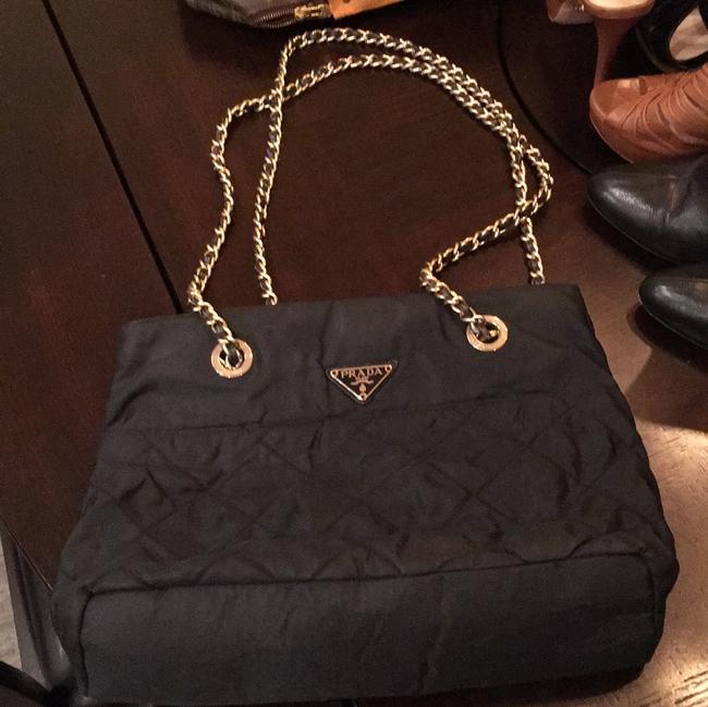 Prada With Chain Black Shoulder Bag