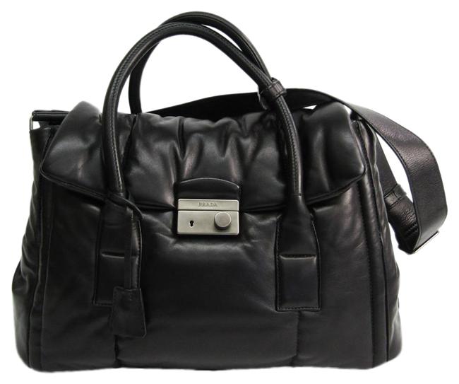 Prada Womens Handbag Black Leather Shoulder Bag