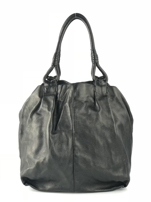 Prada Woven Handle Black Leather Shoulder Bag