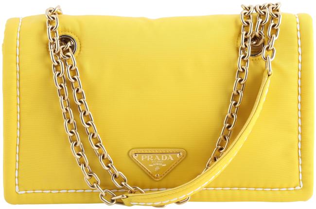 Prada Yellow Nylon Shoulder Bag
