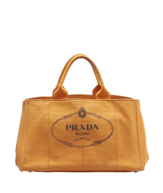 Prada 147914 Orange Canvas Tote