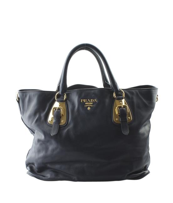 Prada 152064 Blue Leather Tote