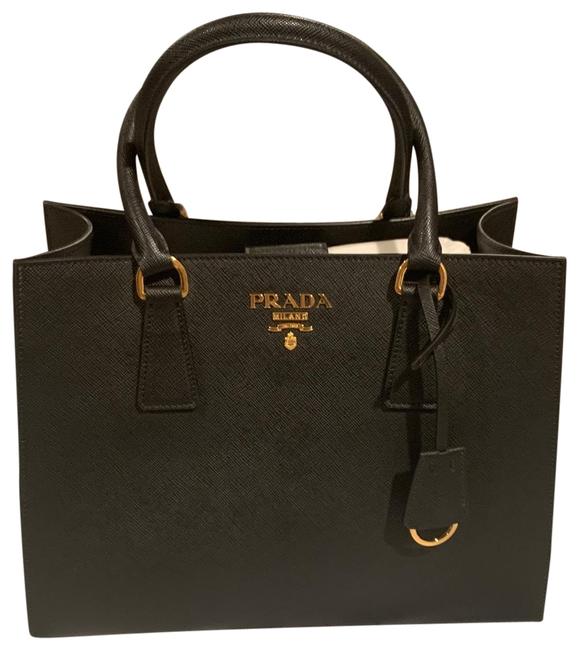 Prada 1ba118 Black Saffiano Leather Tote