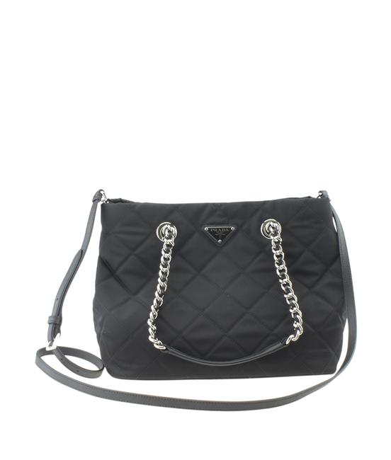 Prada 1bg740 Quilted 173082 Black Nylon Tote