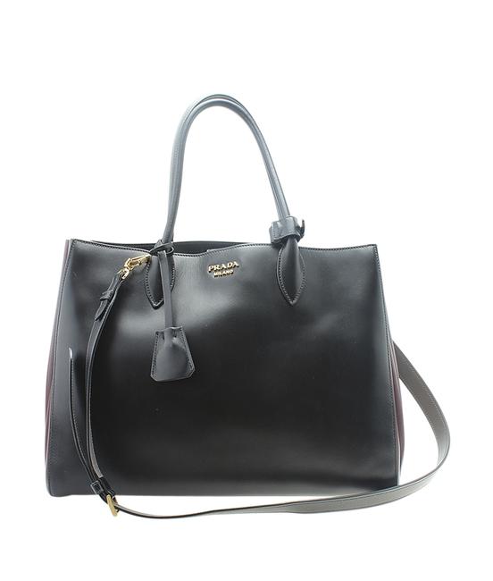 Prada Bag 1bg088 Bibliotheque Black 2 Way 181245 Greyxblack Leather Tote