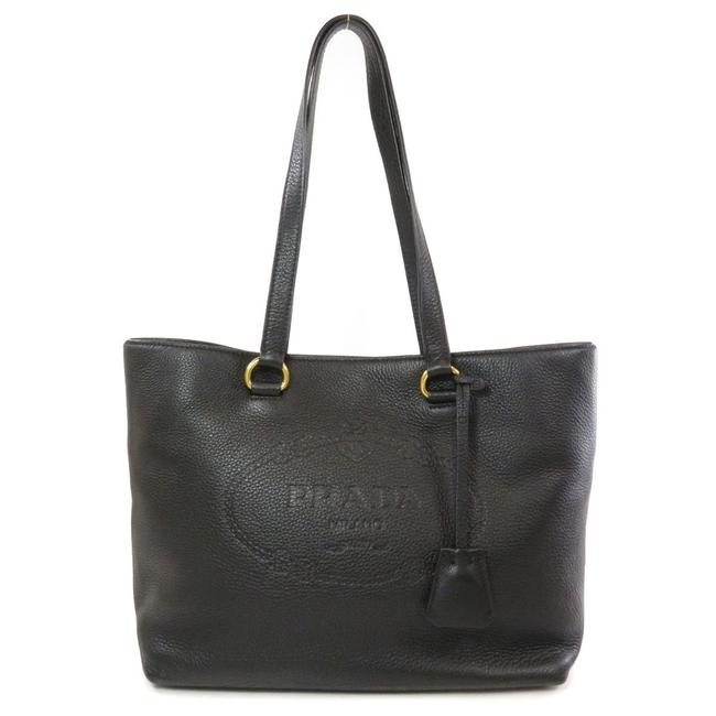 Prada Bag 1bg100 Logo Calf Ladies Black Tote