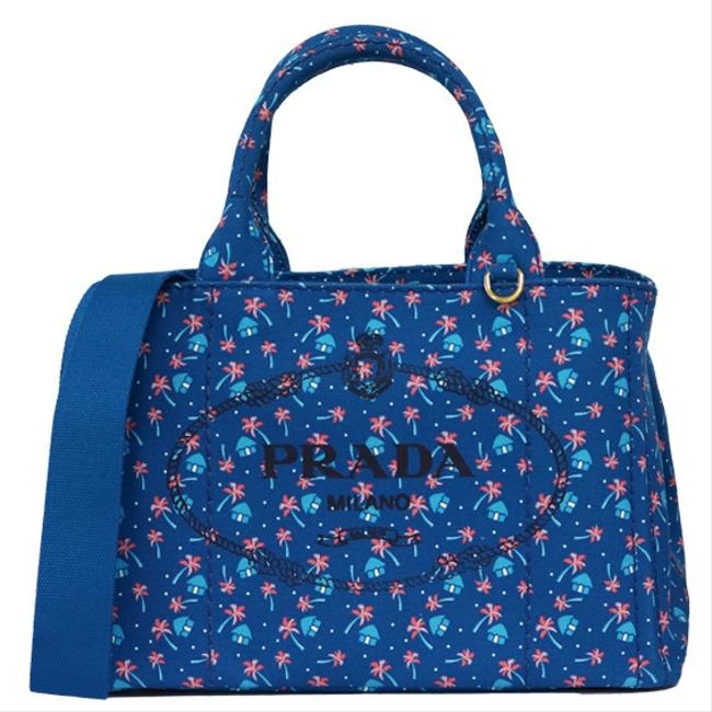 Prada Bag 2way 1bg439 Ladies Men Blue  White Canvas Tote