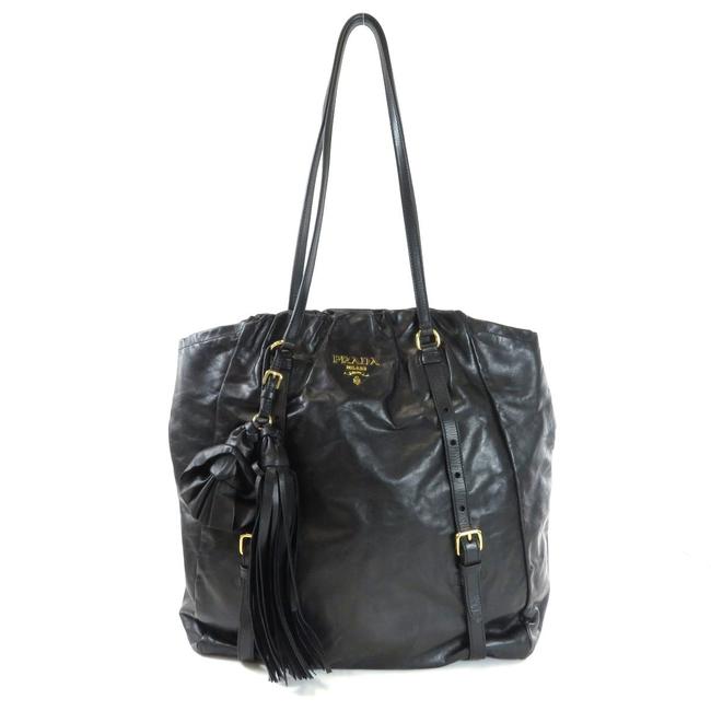 Prada Bag 2way Ladies Black Leather Tote