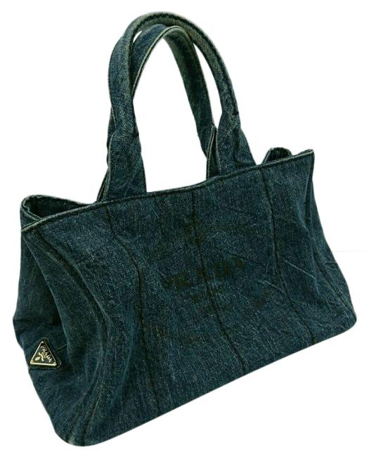 Prada Bag Blue Denim Tote
