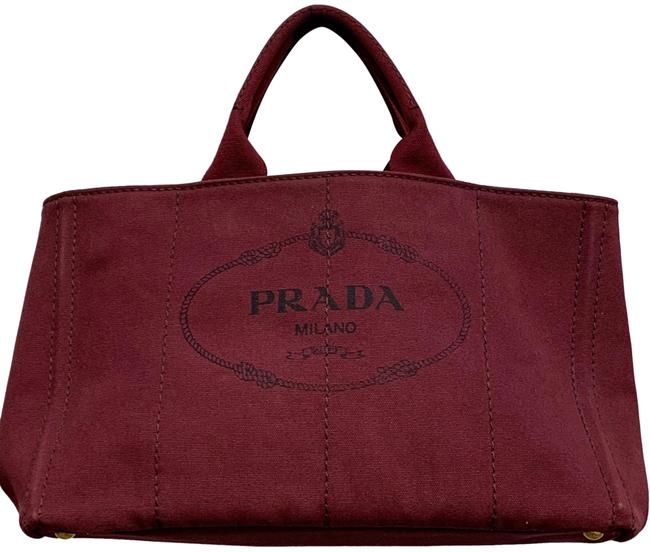 Prada Bag Canapa Logo Purple Canvas Tote