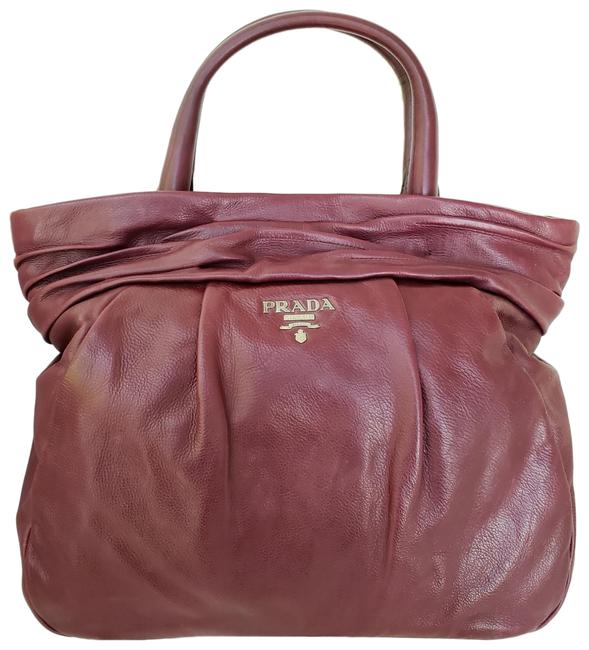 Prada Bag Italy Nappa Burgundy Leather Tote