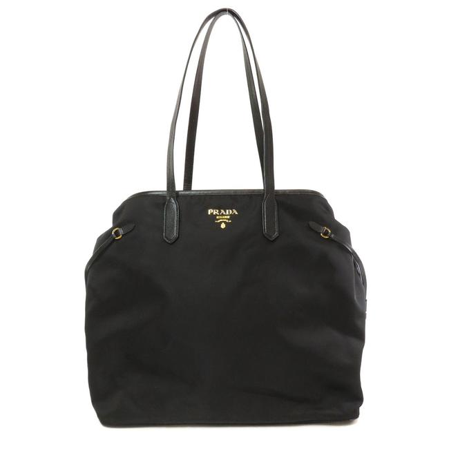 Prada Bag Logo Design Ladies Black Nylon Tote