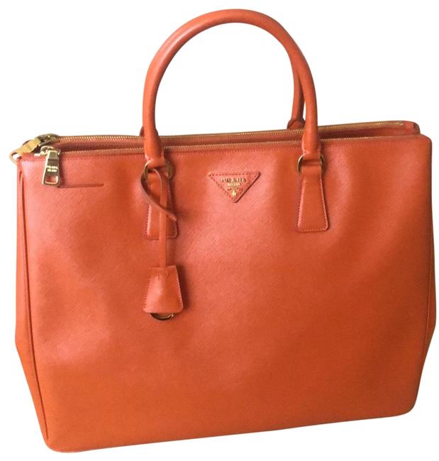 Prada Bag Lux In Saffiano Leather. Papaya Color Tote