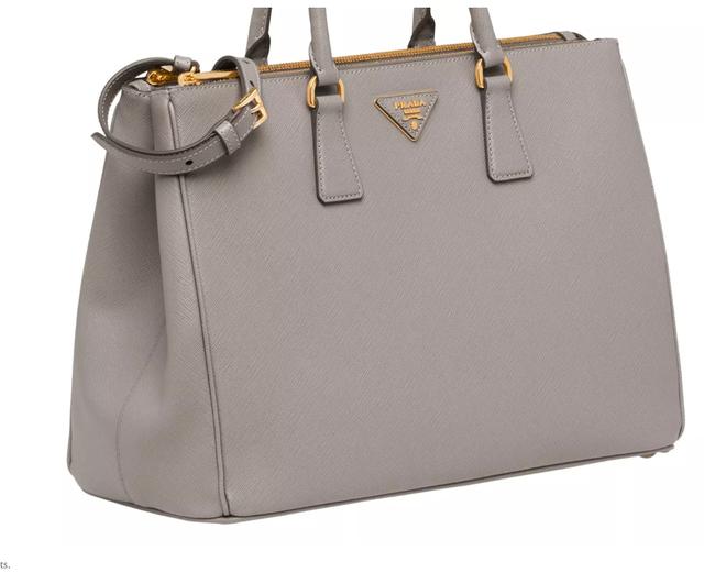 Prada Bag Lux Saffiano Gray Leather Tote