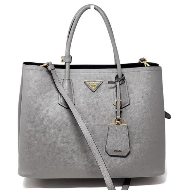 Prada Bag Lux Saffiano Large Gray Tote