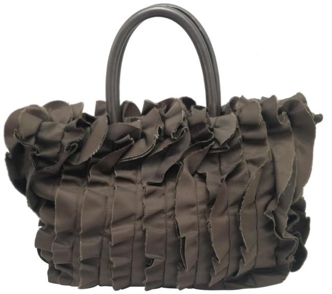Prada Bag Ruffle Brown Nylon Tote