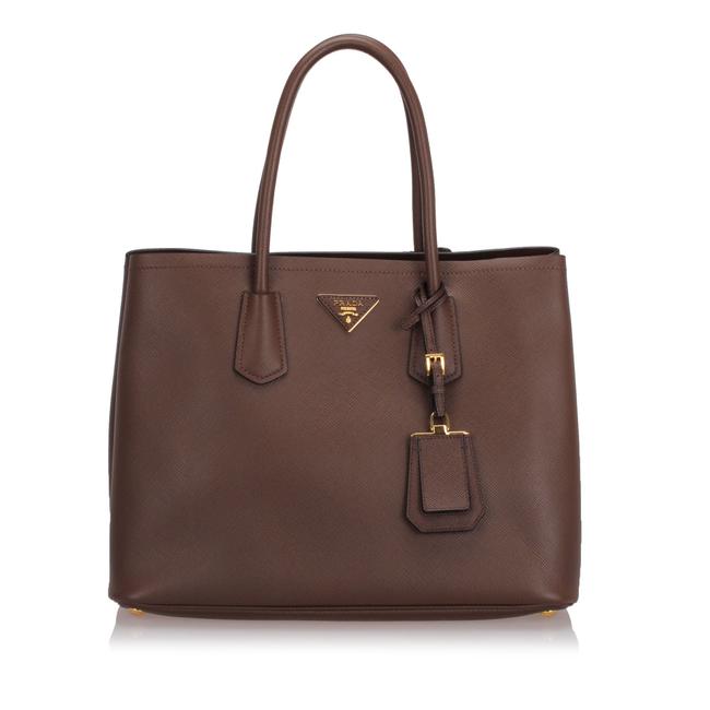 Prada Bag Saffiano Cuir Brown Leather Tote
