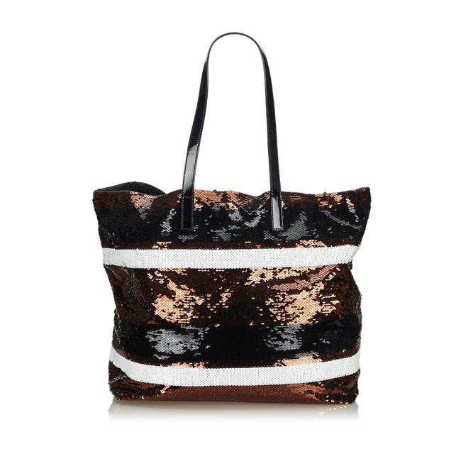 Prada Bag Sequined Black Nylon Tote