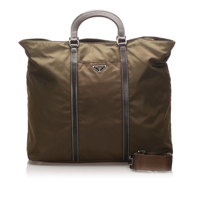 Prada Bag Tessuto Brown Leather Tote