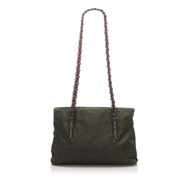 Prada Bag Tessuto Chain Black Nylon Tote