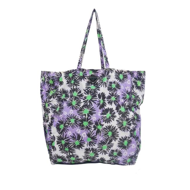Prada Bag Tessuto Stampato Purple Nylon Tote