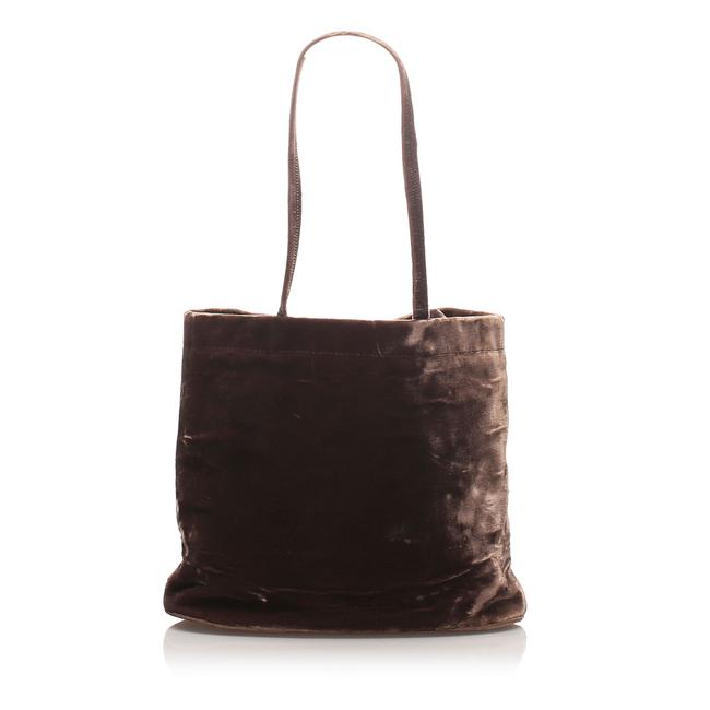 Prada Bag Velvet Brown Fabric Tote