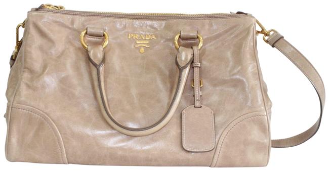 Prada Bag Vitello Shine Beige Leather Tote